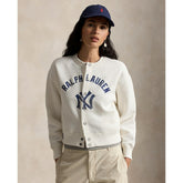 Yankees Polo Ralph Lauren Women's Seasonal Knit Full-Snap Cardigan - White