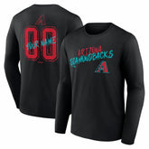 Arizona Diamondbacks Hustle Personalized Name & Number Long Sleeve T-Shirt - Black T-shirts