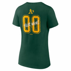 Athletics Women's Hustle Personalized Name & Number V-Neck T-Shirt - Green T-shirts