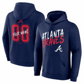 Atlanta Braves Hustle Personalized Name & Number Hoodie - Navy Hoodies