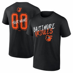 Baltimore Orioles Hustle Personalized Name & Number T-Shirt - Black T-shirts
