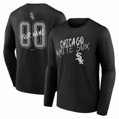 Chicago White Sox Hustle Personalized Name & Number Long Sleeve T-Shirt - Black T-shirts