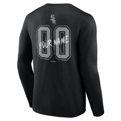 Chicago White Sox Hustle Personalized Name & Number Long Sleeve T-Shirt - Black T-shirts