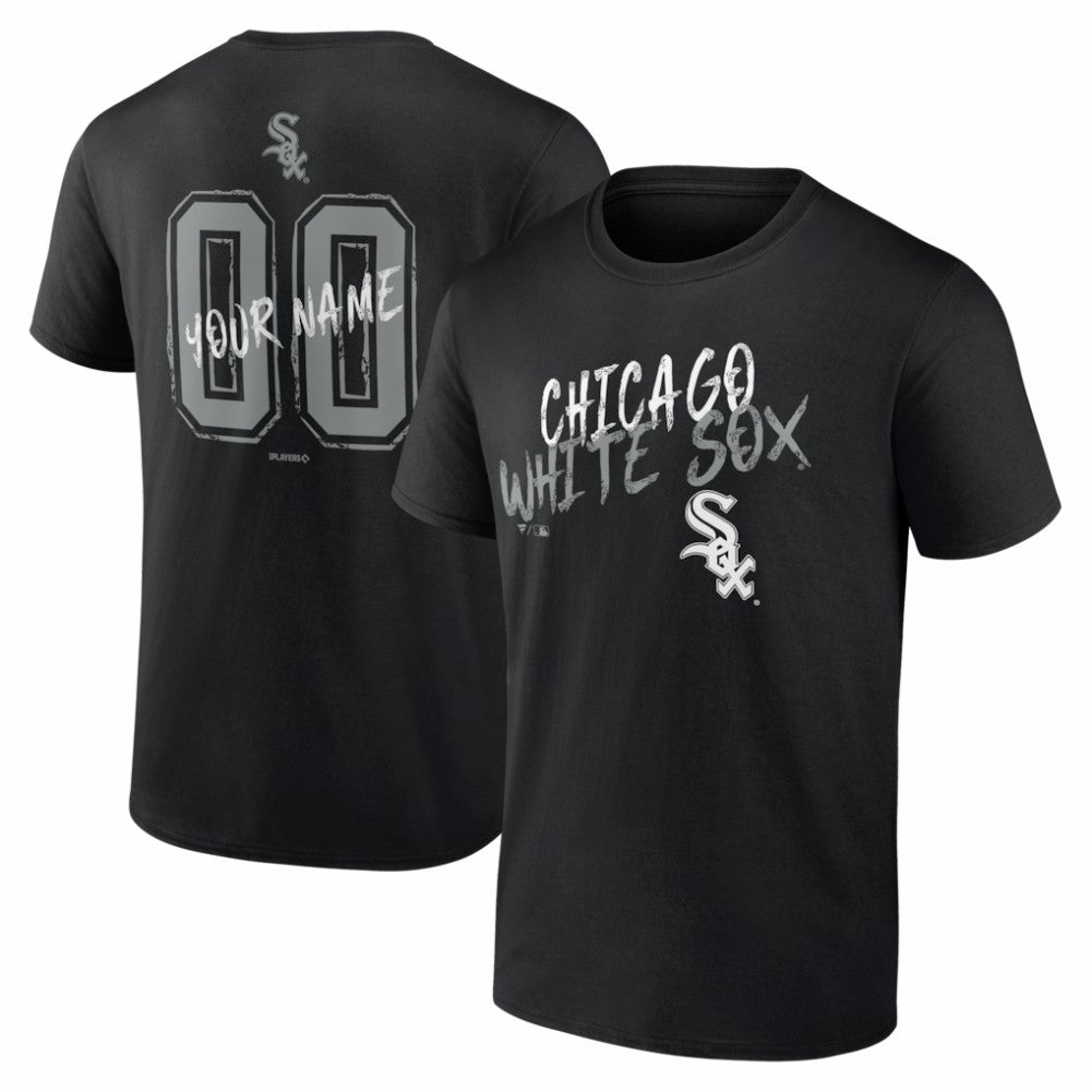 Chicago White Sox Hustle Personalized Name & Number T-Shirt - Black T-shirts