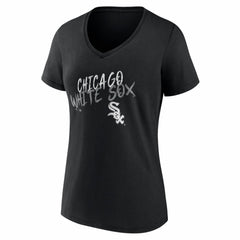 Chicago White Sox Women's Hustle Personalized Name & Number V-Neck T-Shirt - Black T-shirts