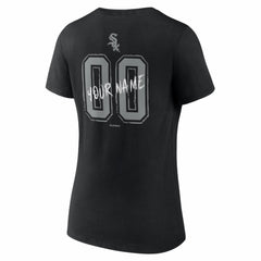 Chicago White Sox Women's Hustle Personalized Name & Number V-Neck T-Shirt - Black T-shirts