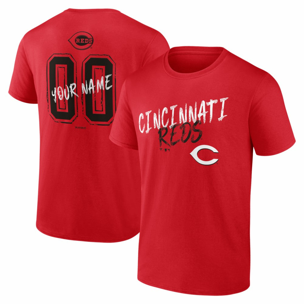 Cincinnati Reds Hustle Personalized Name & Number T-Shirt - Red T-shirts