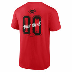 Cincinnati Reds Hustle Personalized Name & Number T-Shirt - Red T-shirts