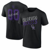 Colorado Rockies Hustle Personalized Name & Number T-Shirt - Black T-shirts