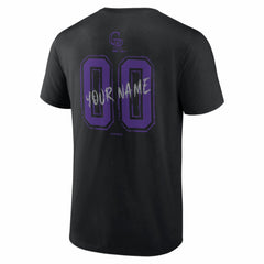 Colorado Rockies Hustle Personalized Name & Number T-Shirt - Black T-shirts