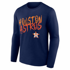 Houston Astros Hustle Personalized Name & Number Long Sleeve T-Shirt - Navy T-shirts
