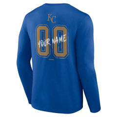 Kansas City Royals Hustle Personalized Name & Number Long Sleeve T-Shirt - Royal T-shirts