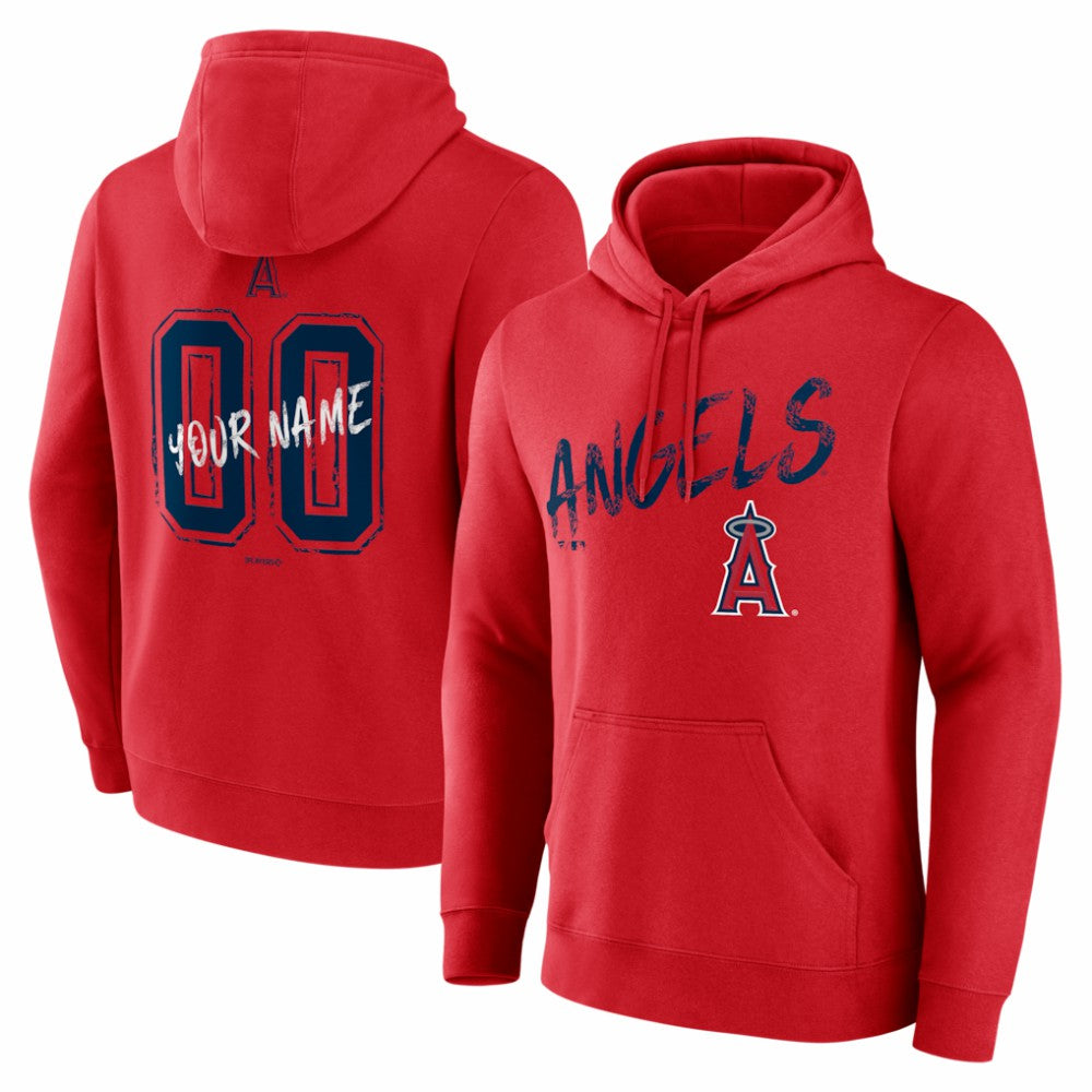 Los Angeles Angels Hustle Personalized Name & Number Hoodie - Red Hoodies