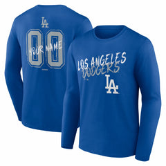 Los Angeles Dodgers Hustle Personalized Name & Number Long Sleeve T-Shirt - Royal T-shirts