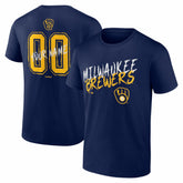 Milwaukee Brewers Hustle Personalized Name & Number T-Shirt - Navy T-shirts
