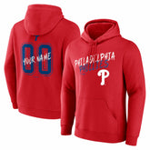 Philadelphia Phillies Hustle Personalized Name & Number Hoodie - Red Hoodies