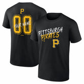 Pittsburgh Pirates Hustle Personalized Name & Number T-Shirt - Black T-shirts