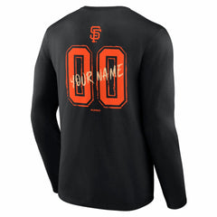 San Francisco Giants Hustle Personalized Name & Number Long Sleeve T-Shirt - Black T-shirts