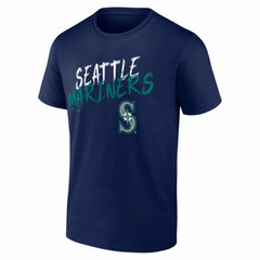 Seattle Mariners Hustle Personalized Name & Number T-Shirt - Navy T-shirts