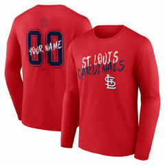 St. Louis Cardinals Hustle Personalized Name & Number Long Sleeve T-Shirt - Red T-shirts