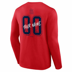 St. Louis Cardinals Hustle Personalized Name & Number Long Sleeve T-Shirt - Red T-shirts