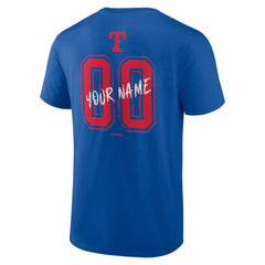 Texas Rangers Hustle Personalized Name & Number T-Shirt - Royal T-shirts