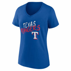 Texas Rangers Women's Hustle Personalized Name & Number V-Neck T-Shirt - Royal T-shirts