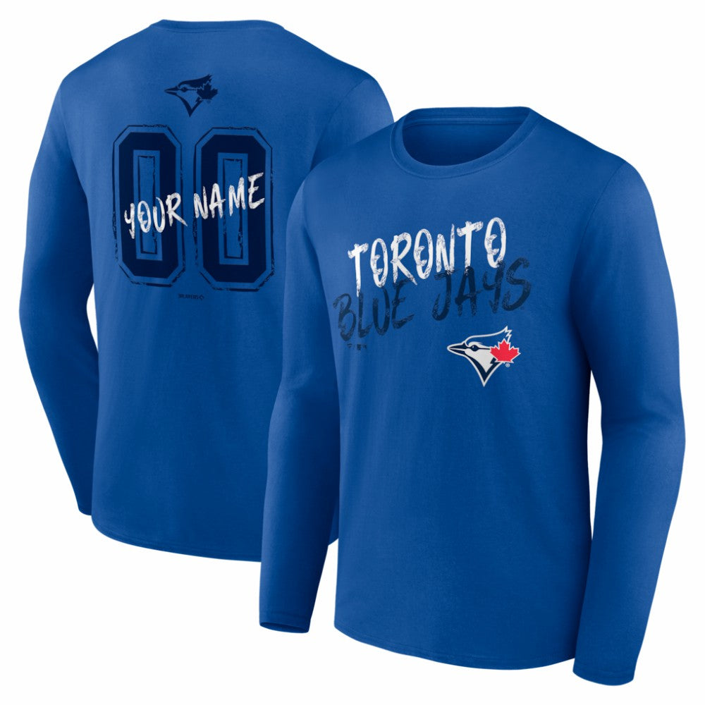 Toronto Blue Jays Hustle Personalized Name & Number Long Sleeve T-Shirt - Royal T-shirts