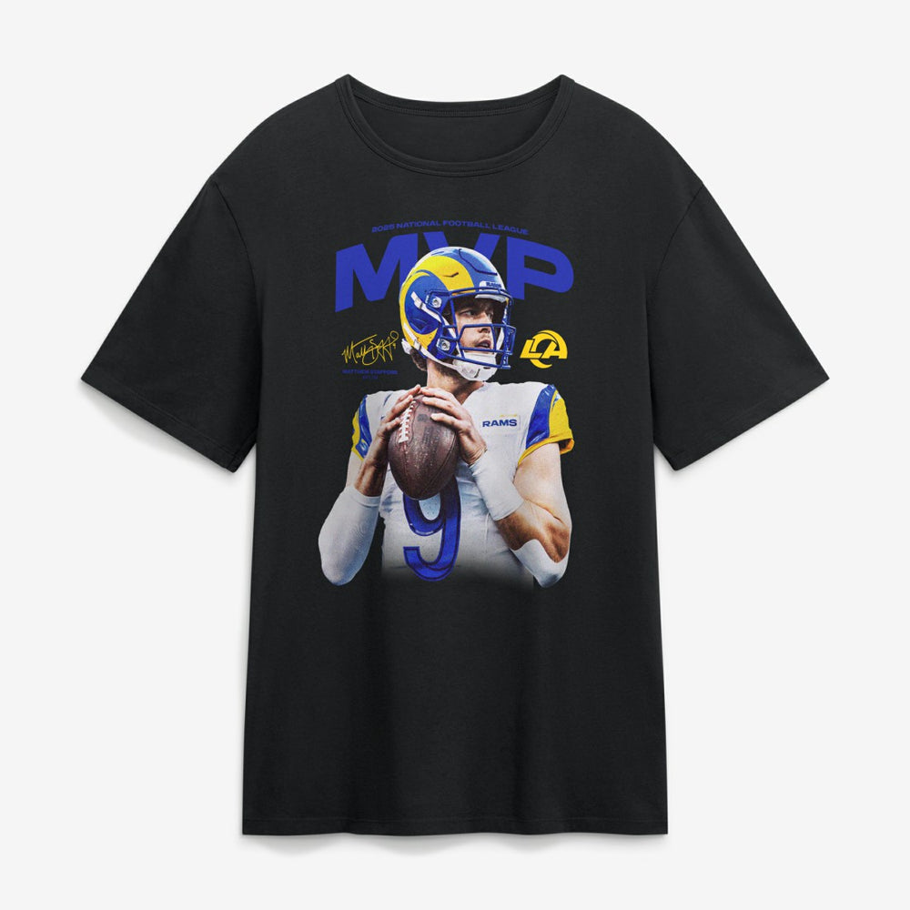 Matthew Stafford Los Angeles Rams 2025 NFL MVP T-Shirt Black
