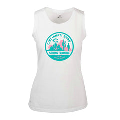 Cincinnati Reds Levelwear Women's Macy Spring Training Badge Bold Tank Top - White Tanks