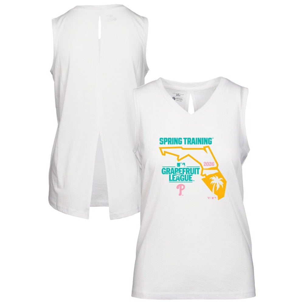 Philadelphia Phillies Levelwear Women's 2026 Spring Training Paisley Ball Bold Tank - White Tanks