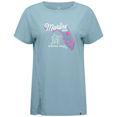 Miami Marlins Levelwear Women's Influx Spring Training Sunrise Bold T-Shirt - Blue T-shirts