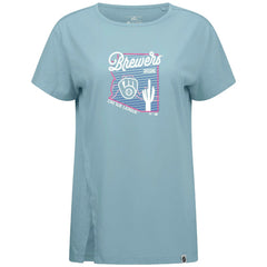 Milwaukee Brewers Levelwear Women's Influx Spring Training Sunrise Bold T-Shirt - Blue T-shirts