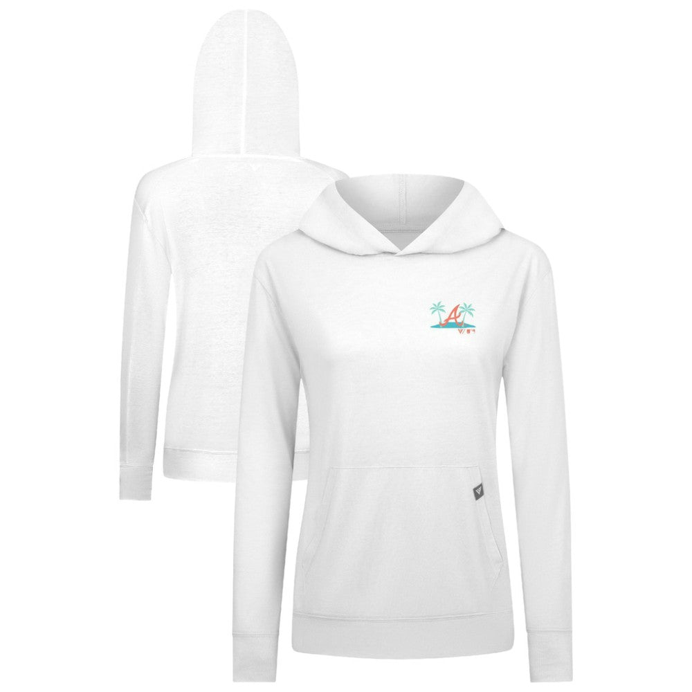 Atlanta Braves Levelwear Women's Relay Spring Break Panoramic Bold Hoodie - White Hoodies