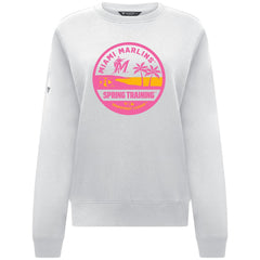 Miami Marlins Levelwear Women's Yvette Spring Training Badge Bold Sweatshirt - White Sweatshirts