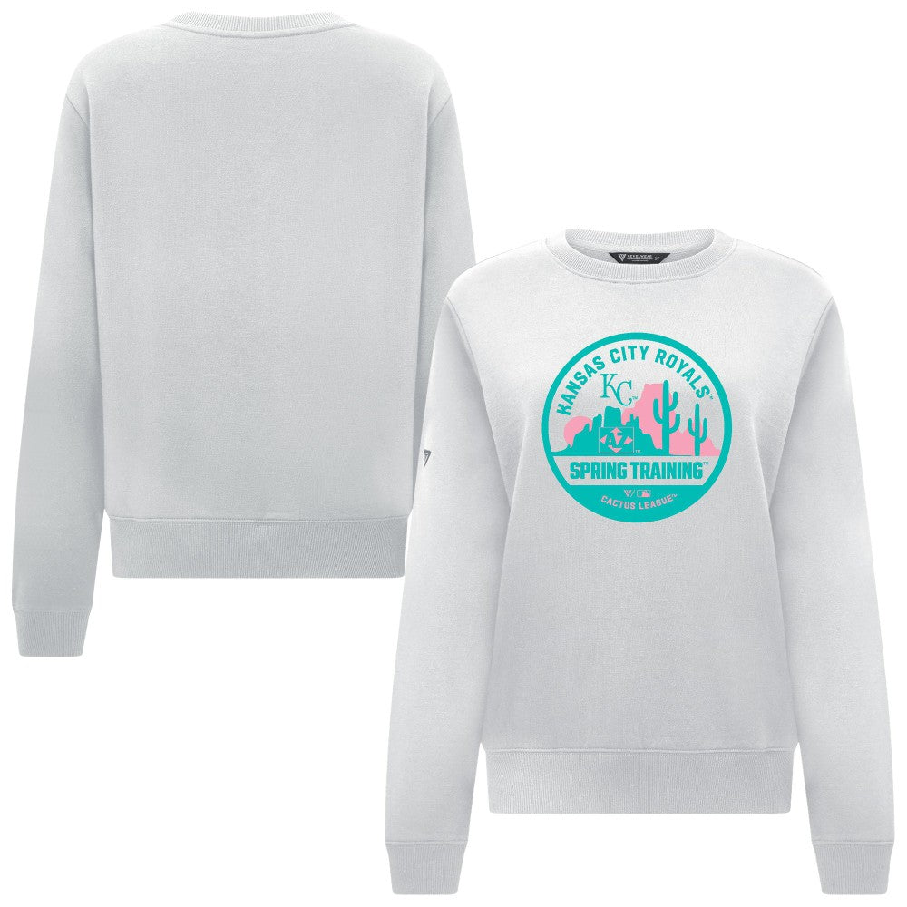 Kansas City Royals Levelwear Women's Yvette Spring Training Badge Bold Sweatshirt - White Sweatshirts