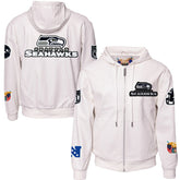 Seattle Seahawks Jeff Hamilton Vegan Leather Full-Zip Hooded Jacket White