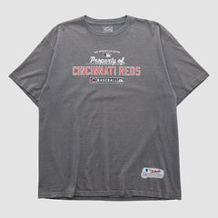 Cincinnati Reds Majestic 2000s T-shirt - Dark Heather Gray - L by Fanatics Real Vintage T-shirts