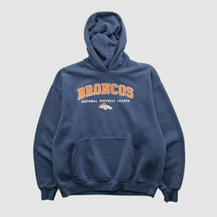 Denver Broncos 2000s Hooded Pullover Sweatshirt Navy Vintage