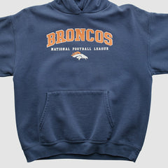 Denver Broncos 2000s Hooded Pullover Sweatshirt Navy Vintage