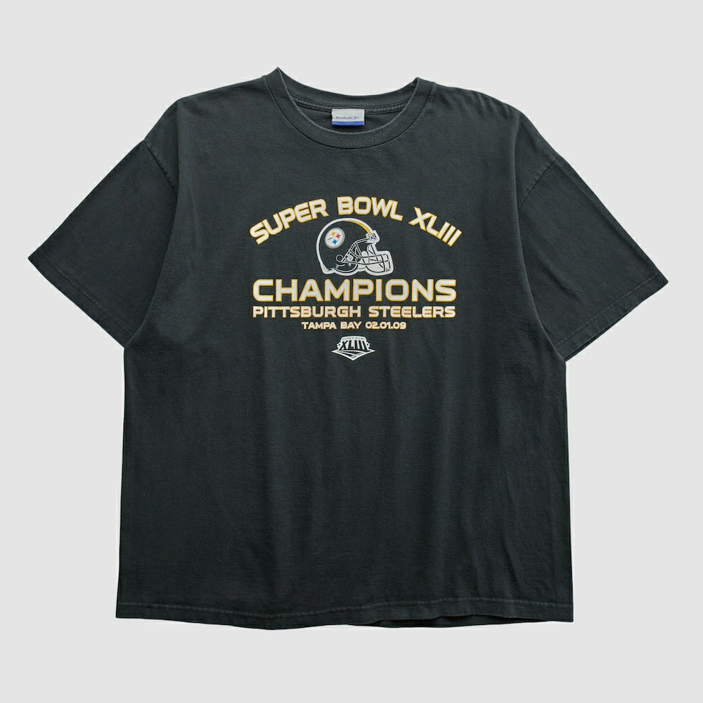 Super Bowl XLIII Reebok 2009 T-shirt Black Vintage