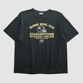 Super Bowl XLIII Reebok 2009 T-shirt Black Vintage