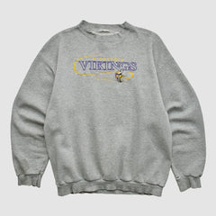 Minnesota Vikings 90s Pullover Sweatshirt Heather Gray Vintage