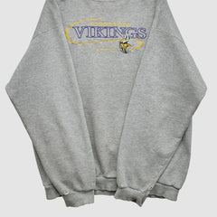 Minnesota Vikings 90s Pullover Sweatshirt Heather Gray Vintage