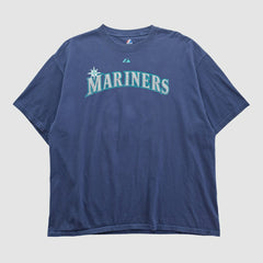 Seattle Mariners Majestic 2000s T-shirt - Navy - 2XL by Fanatics Real Vintage T-shirts
