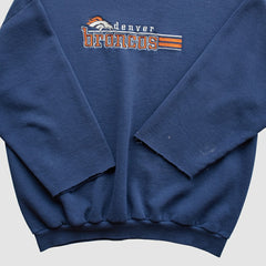 Denver Broncos Logo Athletic 90s Pullover Sweatshirt Navy Vintage