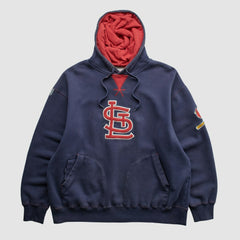 St. Louis Cardinals Majestic 2000s Hooded Pullover Sweatshirt - Navy - XL by Fanatics Real Vintage Pullover