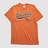 Baltimore Orioles Logo 7 90s T-shirt - Orange - S by Fanatics Real Vintage T-shirts