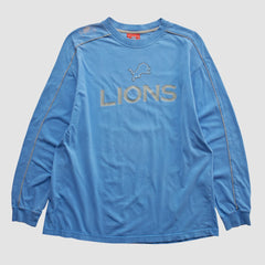 Detroit Lions NFL 2000s Long Sleeve T-shirt Light Blue Vintage