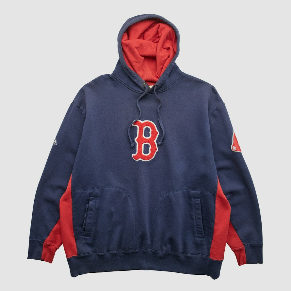 Boston Red Sox Majestic 2000s Hooded Pullover Sweatshirt - Navy - XL by Fanatics Real Vintage Pullover